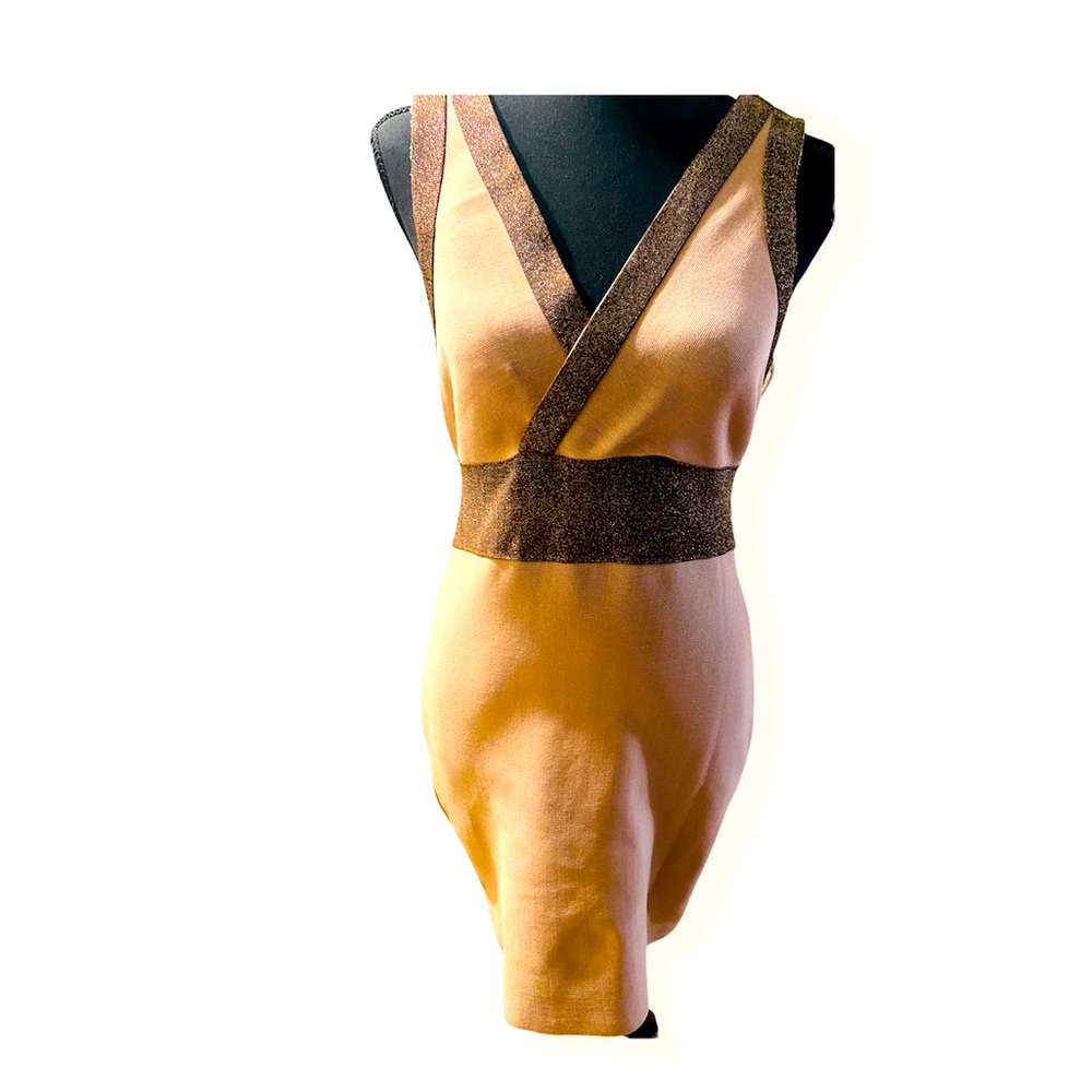 Brown and tan mini dress